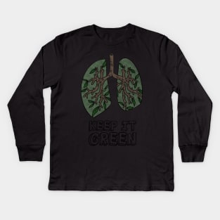 Mother Earth Day - Keep It Green Lungs Kids Long Sleeve T-Shirt